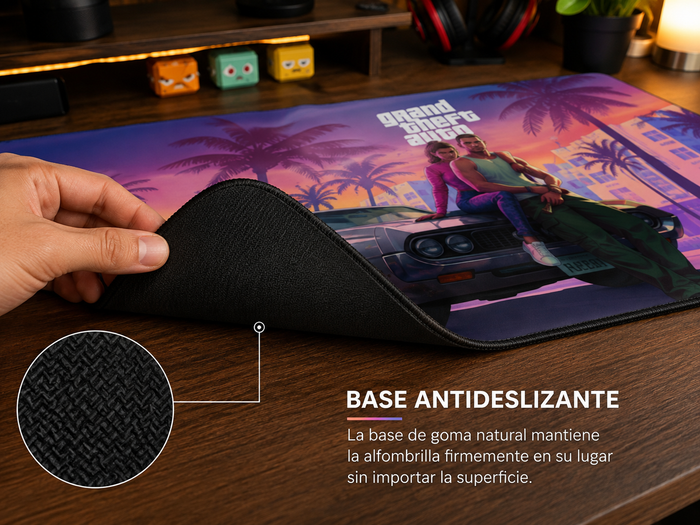 Base antideslizante de la alfombrilla The Six